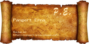Pangert Erna névjegykártya